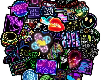 Detail Neon Graffiti 50 Pcs Stiker Nomer 42