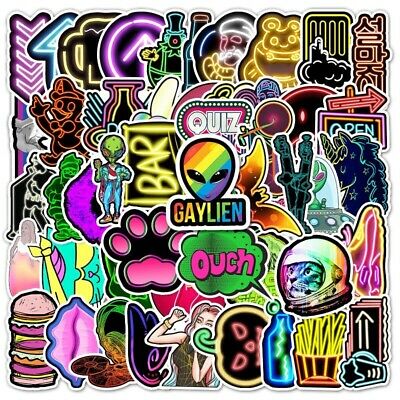 Detail Neon Graffiti 50 Pcs Stiker Nomer 49