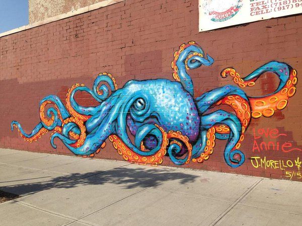 Detail Octopus Graffiti Art Nomer 2