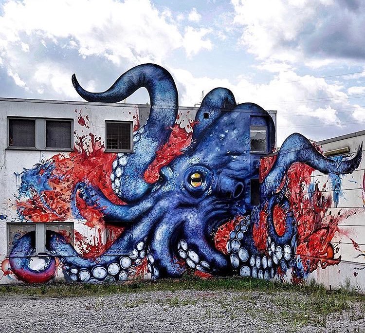 Detail Octopus Graffiti Art Nomer 11