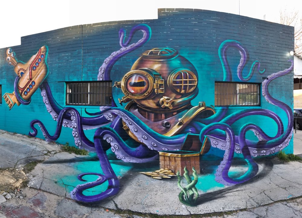 Detail Octopus Graffiti Art Nomer 15