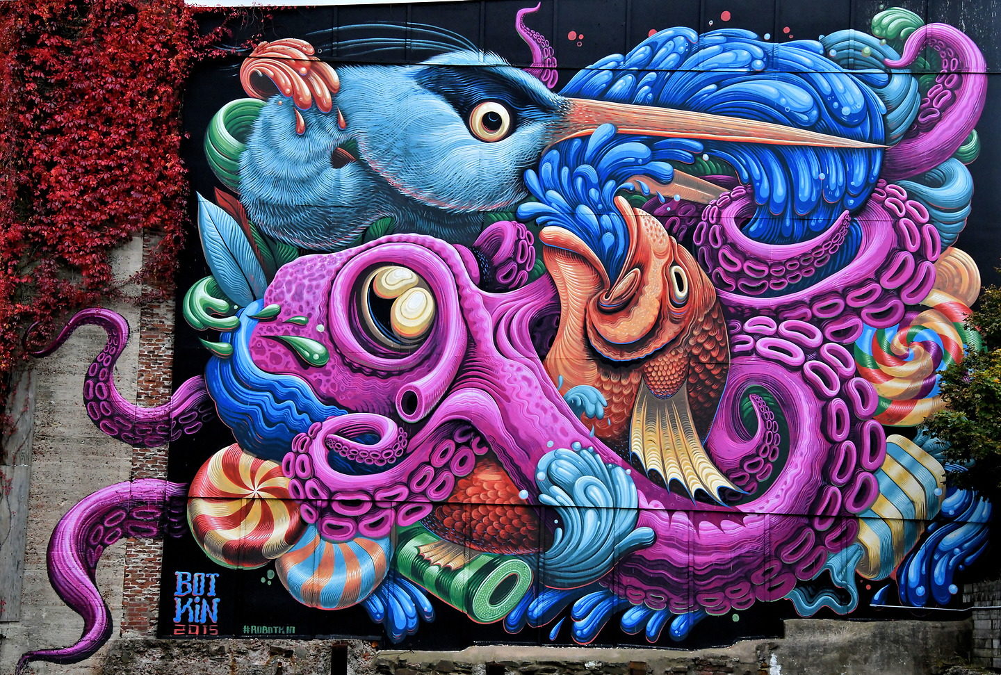 Detail Octopus Graffiti Art Nomer 20