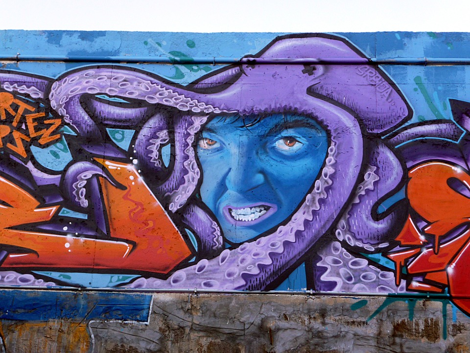 Detail Octopus Graffiti Art Nomer 28