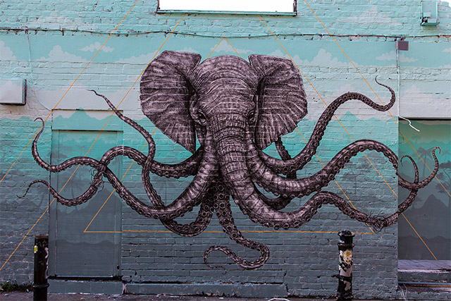 Detail Octopus Graffiti Art Nomer 9