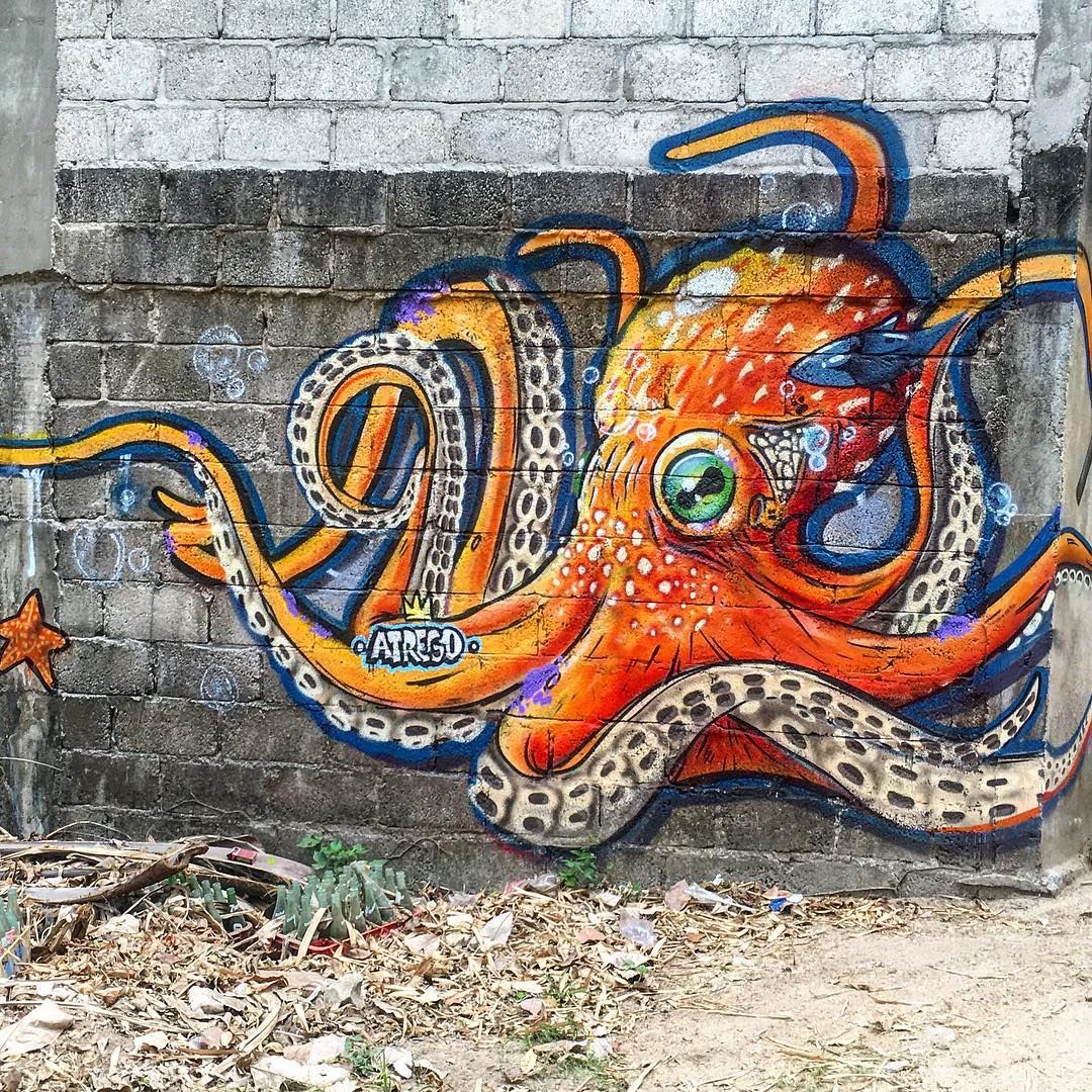 Detail Octopus Graffiti Art Nomer 10
