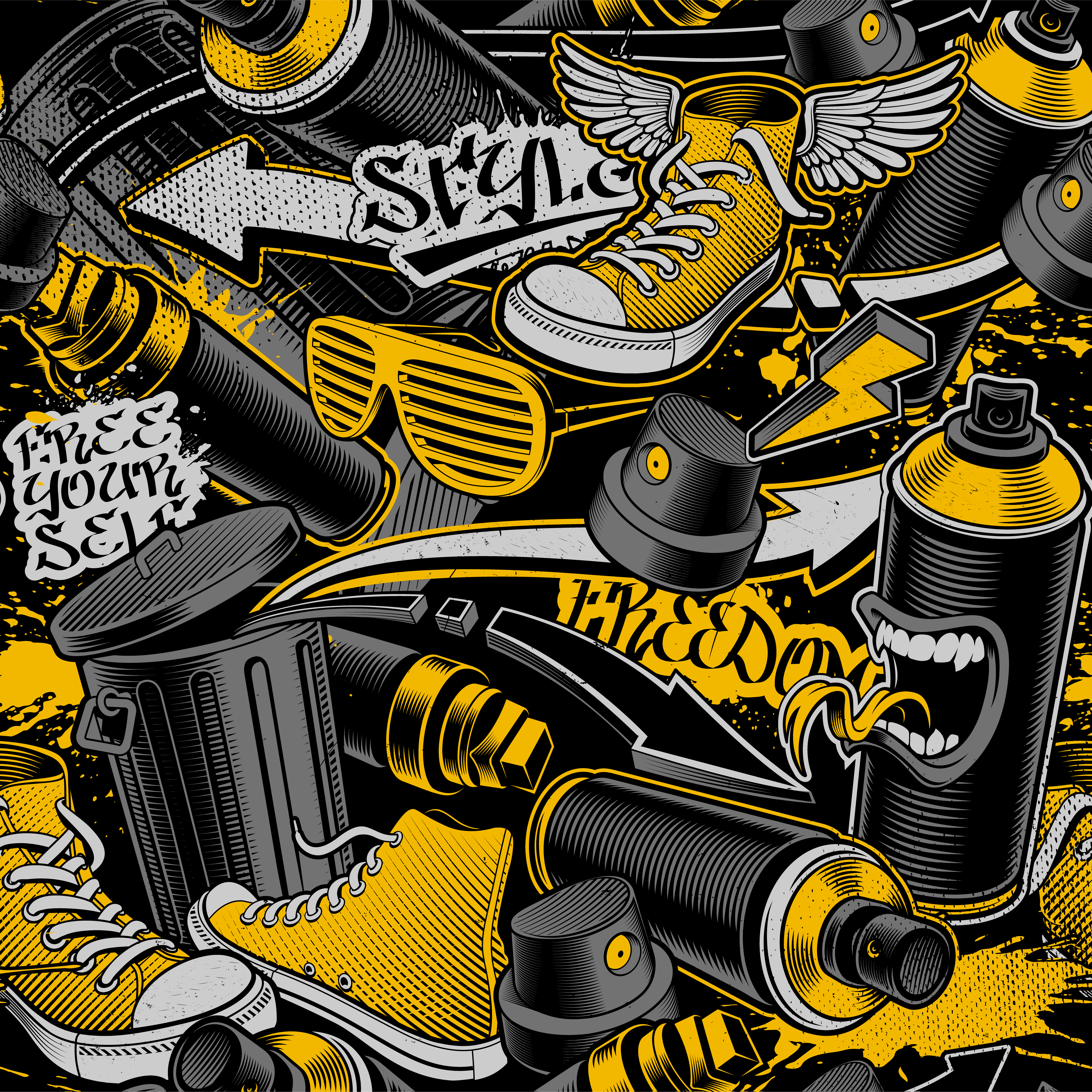 Detail Pattern Graffiti Nomer 8