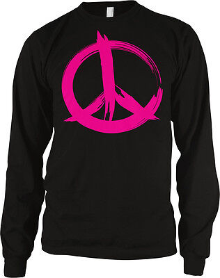 Peace Sign Graffiti Flowers And Dove T Shirt - KibrisPDR