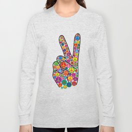 Detail Peace Sign Graffiti Flowers And Dove T Shirt Nomer 20