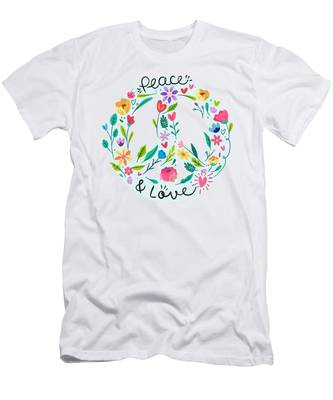 Detail Peace Sign Graffiti Flowers And Dove T Shirt Nomer 23