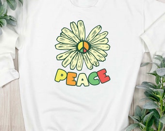 Detail Peace Sign Graffiti Flowers And Dove T Shirt Nomer 24