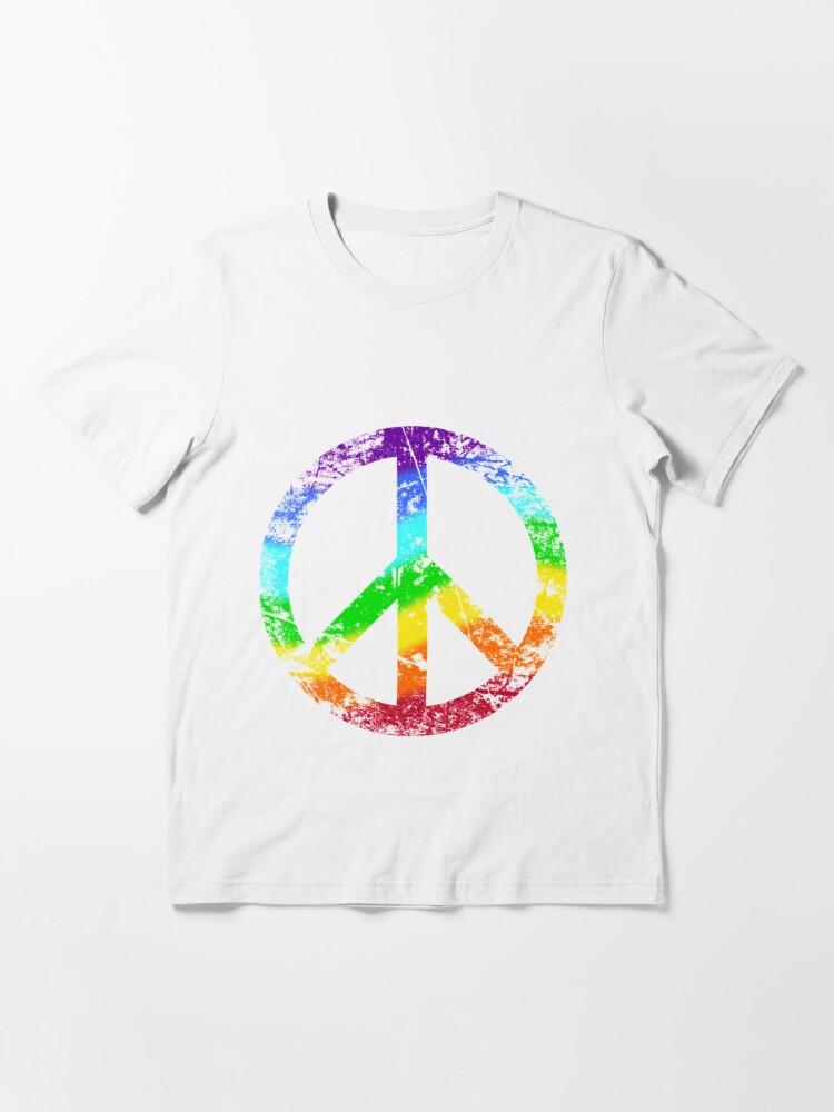 Detail Peace Sign Graffiti Flowers And Dove T Shirt Nomer 4