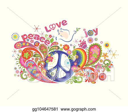 Download Peace Sign Graffiti Flowers And Dove T Shirt Nomer 34