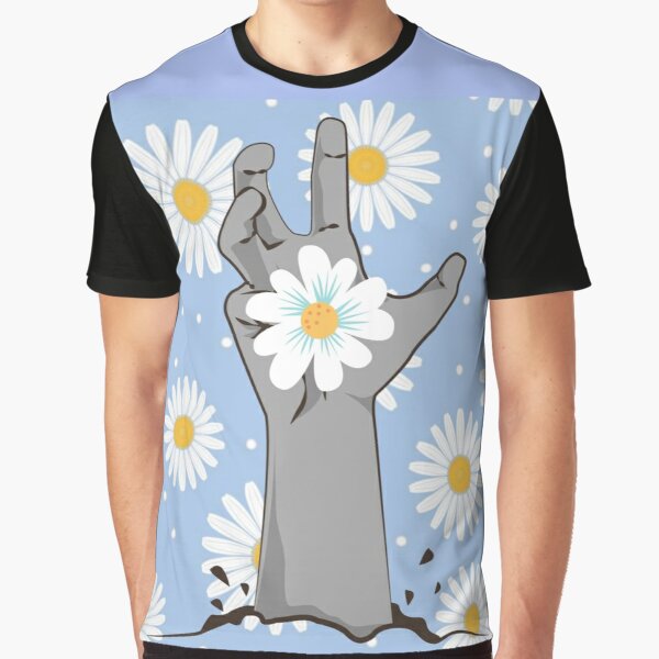 Detail Peace Sign Graffiti Flowers And Dove T Shirt Nomer 5