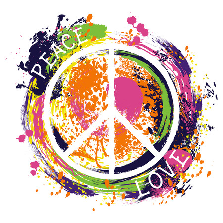 Detail Peace Sign Graffiti Flowers And Dove T Shirt Nomer 38