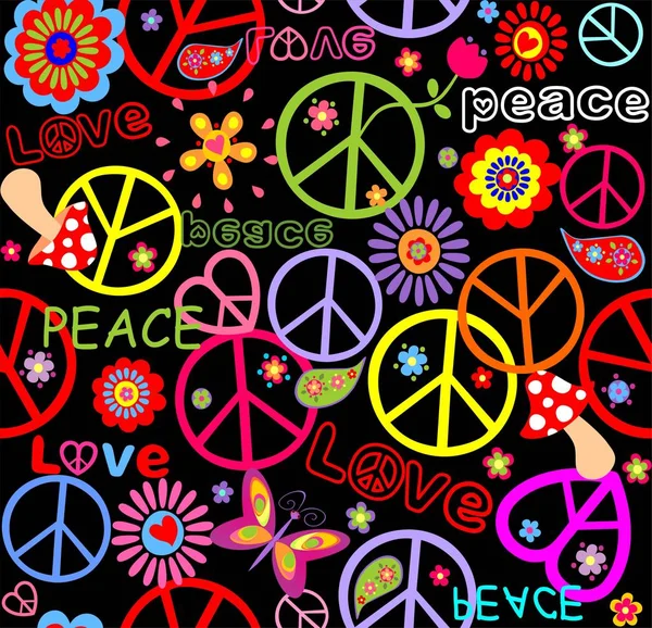 Detail Peace Sign Graffiti Flowers And Dove T Shirt Nomer 39