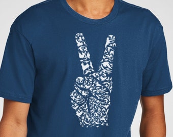 Download Peace Sign Graffiti Flowers And Dove T Shirt Nomer 6