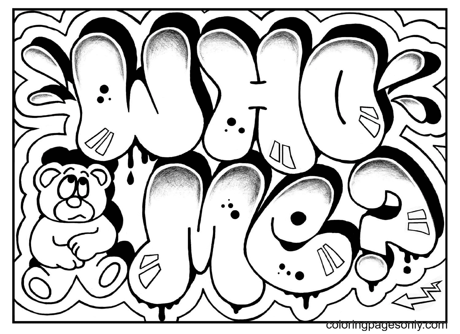 Detail Queen Graffiti Coloring Pages Nomer 12