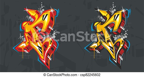 Detail R Graffiti Color Nomer 30