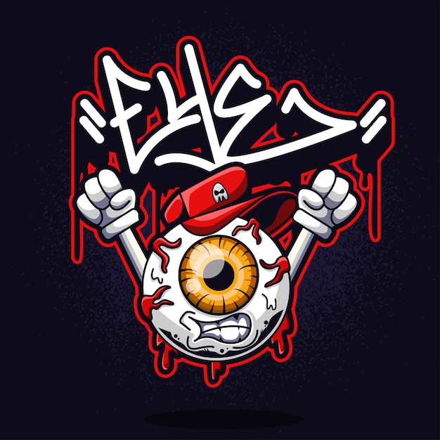 Red Eye Graffiti Design - KibrisPDR