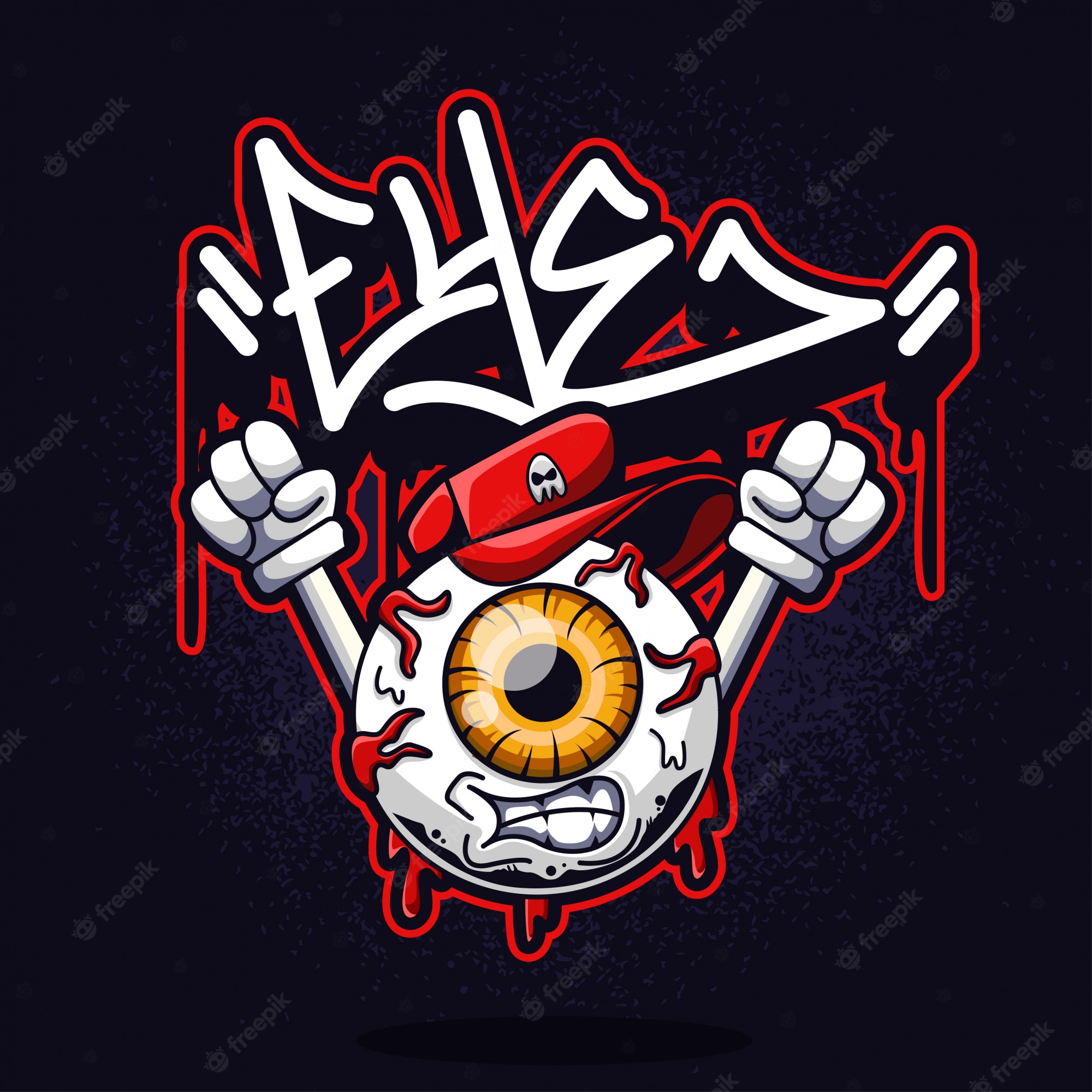 Red Eye Graffiti Vector - KibrisPDR
