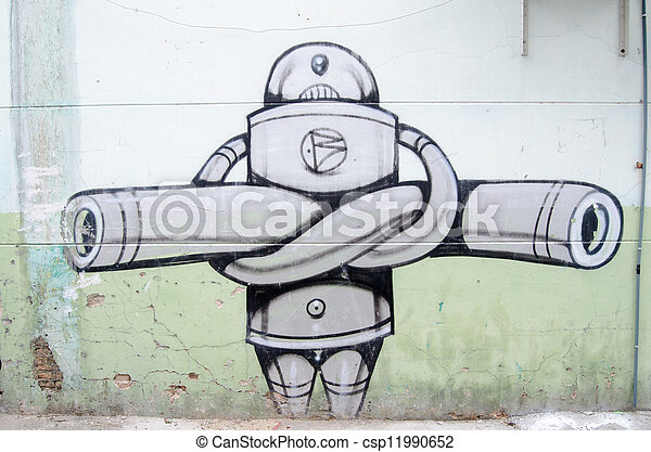 Detail Robot Graffiti Nomer 14