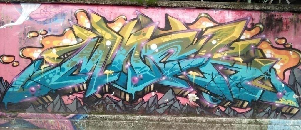 Detail Seni Graffiti Bertema Semangat Nomer 45