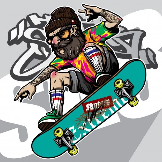 Detail Skater Graffiti Art Work Vector Nomer 4