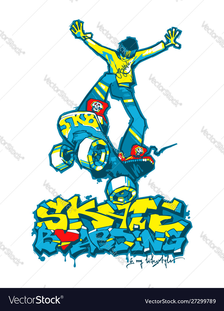 Detail Skater Graffiti Vector Nomer 3