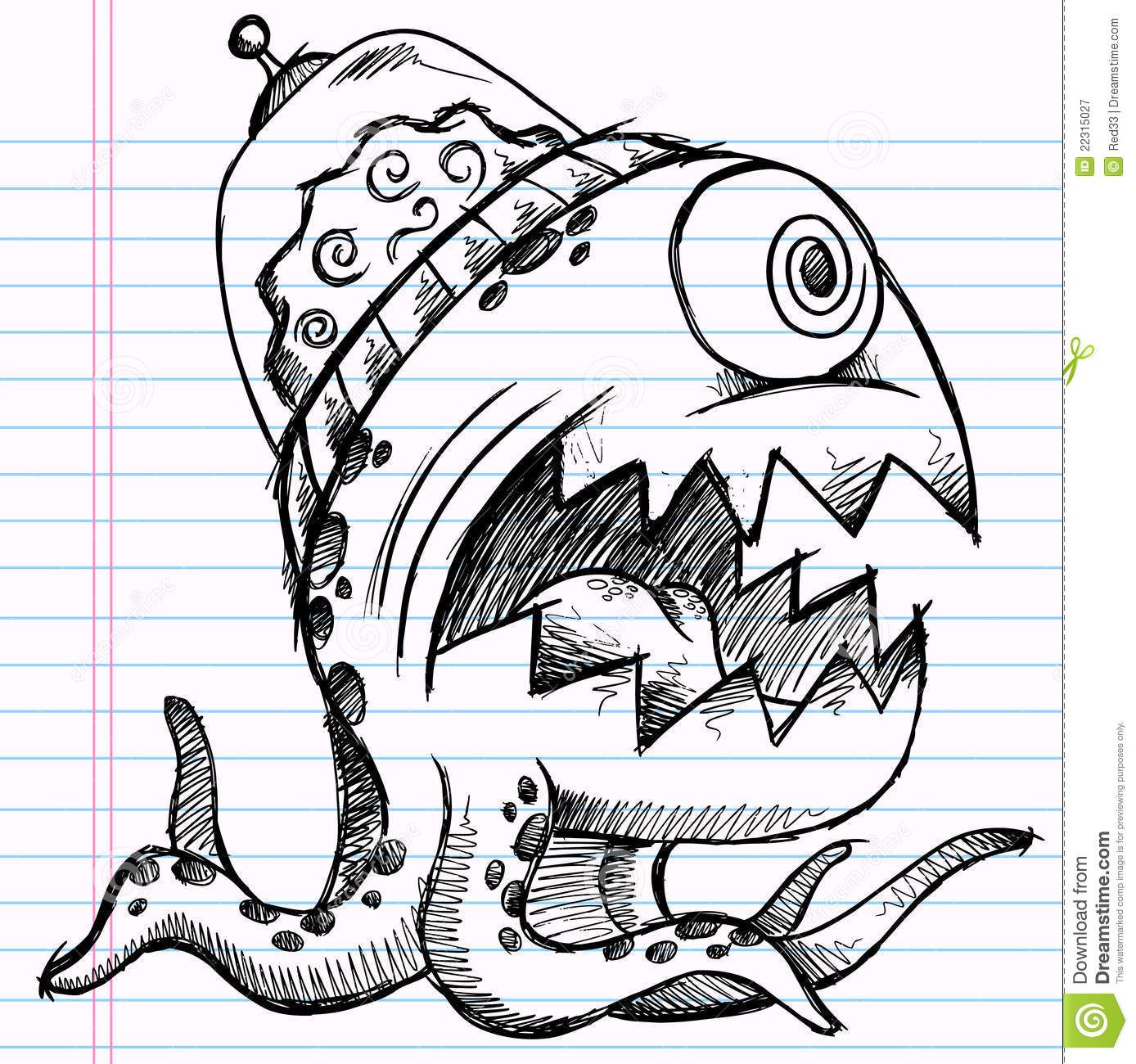 Detail Sketh Graffiti Monster Nomer 6