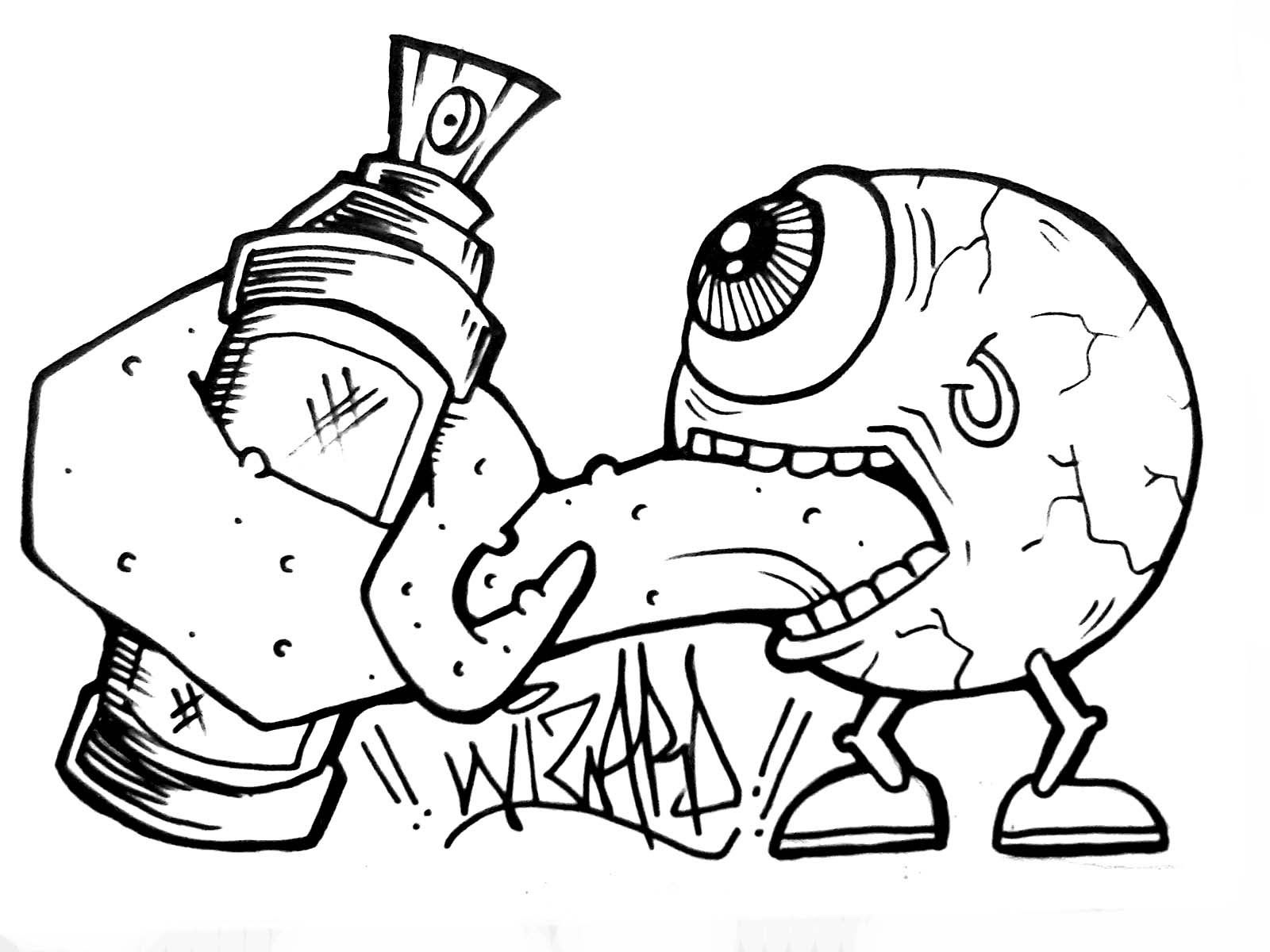 Detail Sketh Graffiti Monster Nomer 7