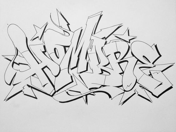 Detail Sketsa Graffiti D Bata Hitam Nomer 5