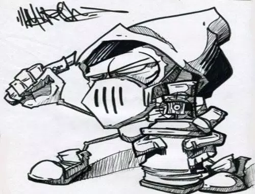 Detail Sketsa Graffiti Monster Nomer 18