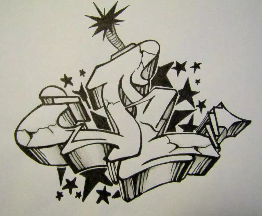 Detail Sketsa Graffiti Simple Nomer 28