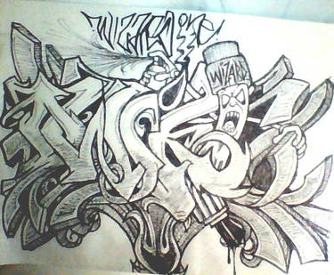 Detail Sketsa Graffiti Wizard Nomer 13