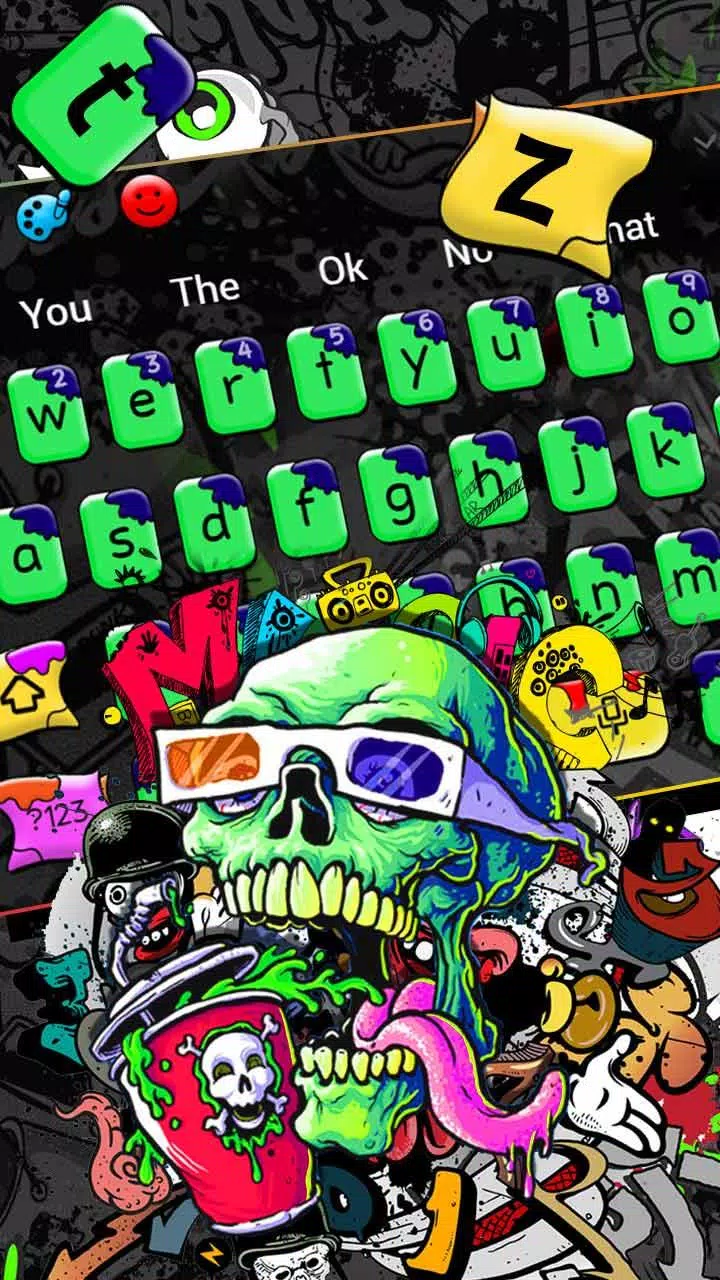 Detail Skull Graffiti Keyboard Nomer 2