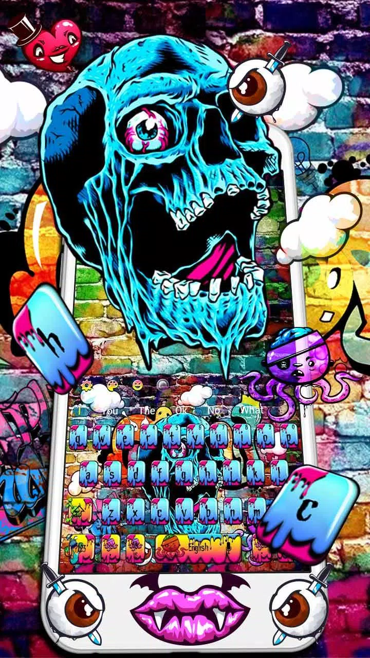 Detail Skull Graffiti Keyboard Nomer 3