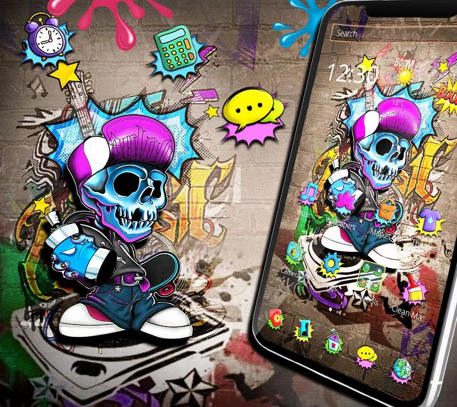 Detail Skull Graffiti Theme Nomer 5
