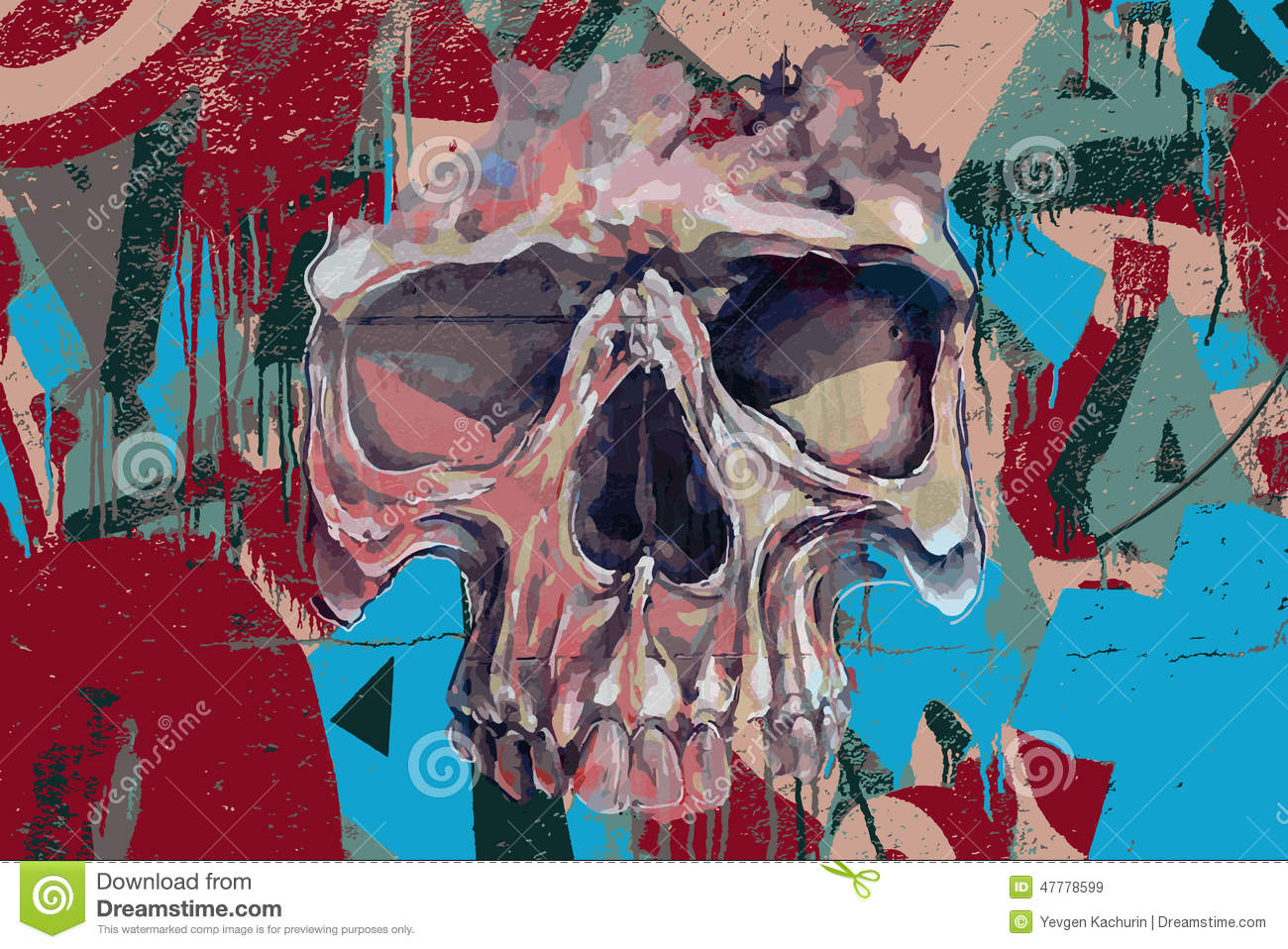 Detail Skull Graffiti Vector Nomer 44