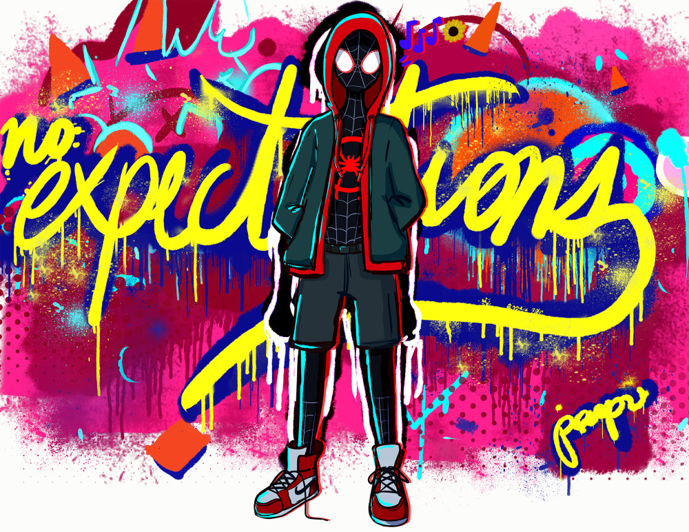 Detail Spider Man Into The Spider Verse Graffiti Nomer 22