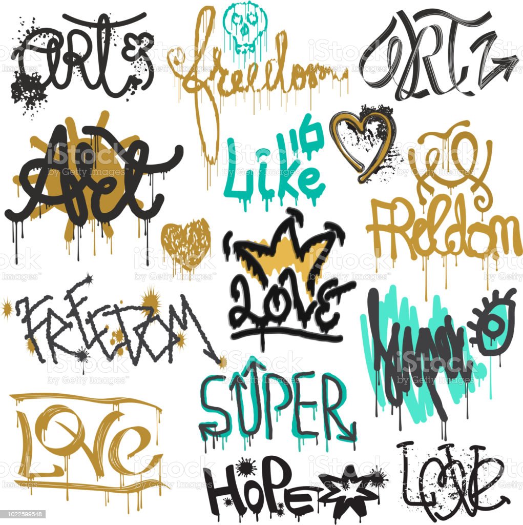 Detail Spray And Brush Graffiti Vector Nomer 2