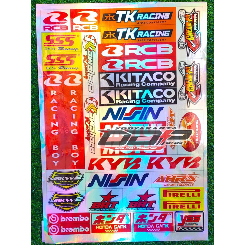 Detail Sticker Graffiti Tulisan Sponsor Motor Balap Nomer 34