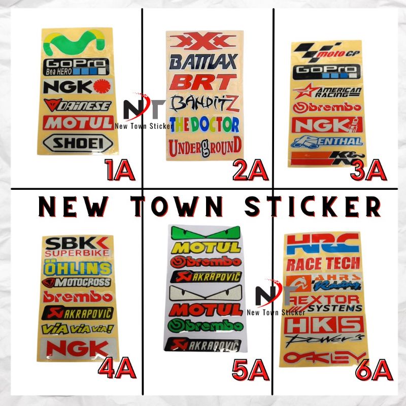 Detail Sticker Graffiti Tulisan Sponsor Motor Balap Nomer 51