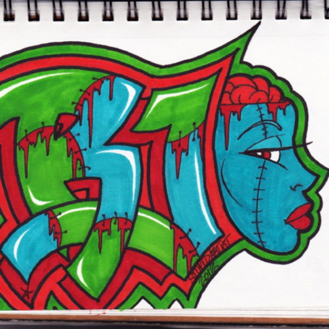 Detail Stitch Graffiti Sketch Nomer 45