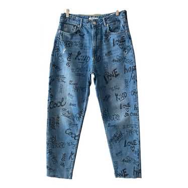 Detail Stradivarius Straight Cut Out Graffiti Jeans Nomer 29