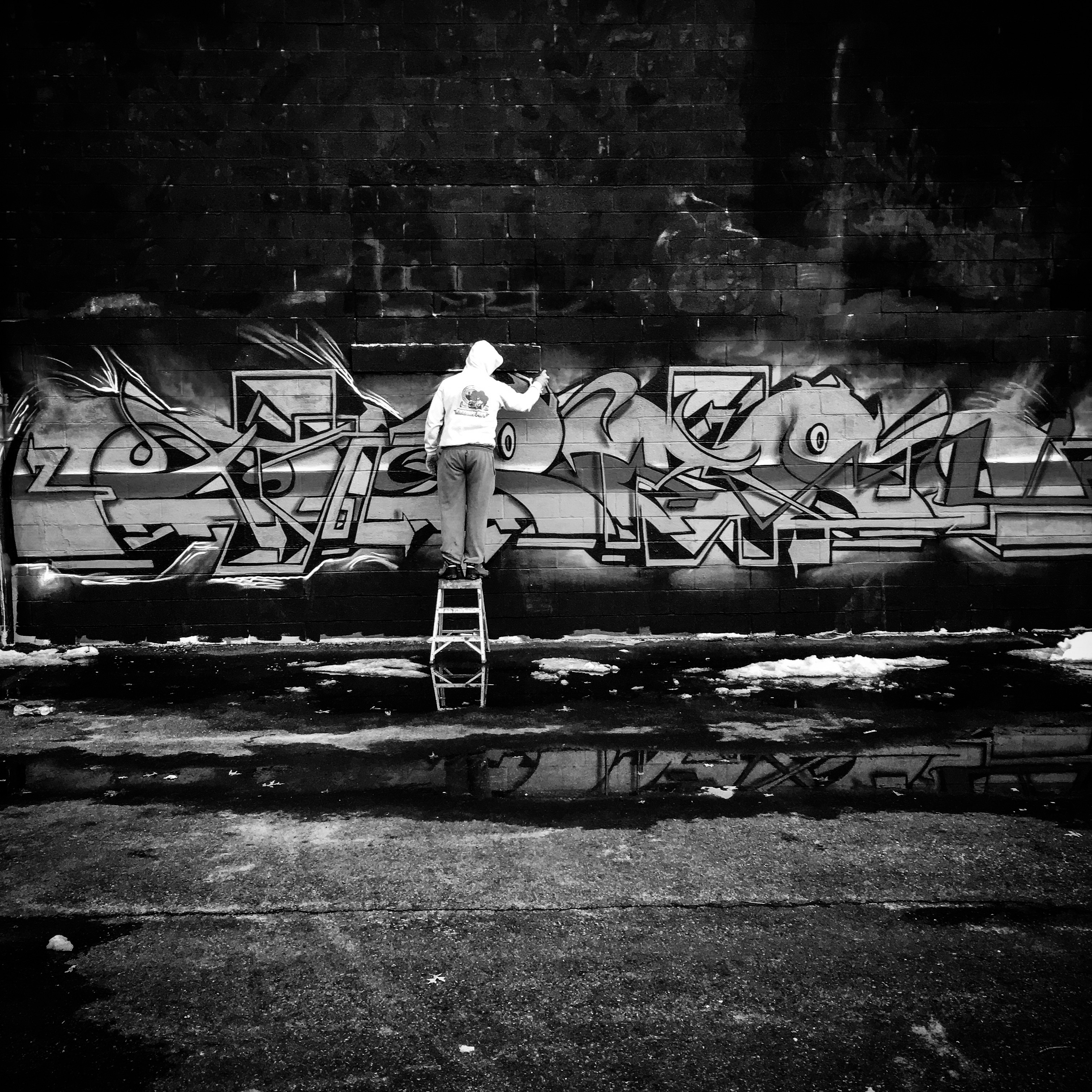 Detail Street Wallpaper Grayscale Graffiti Nomer 4