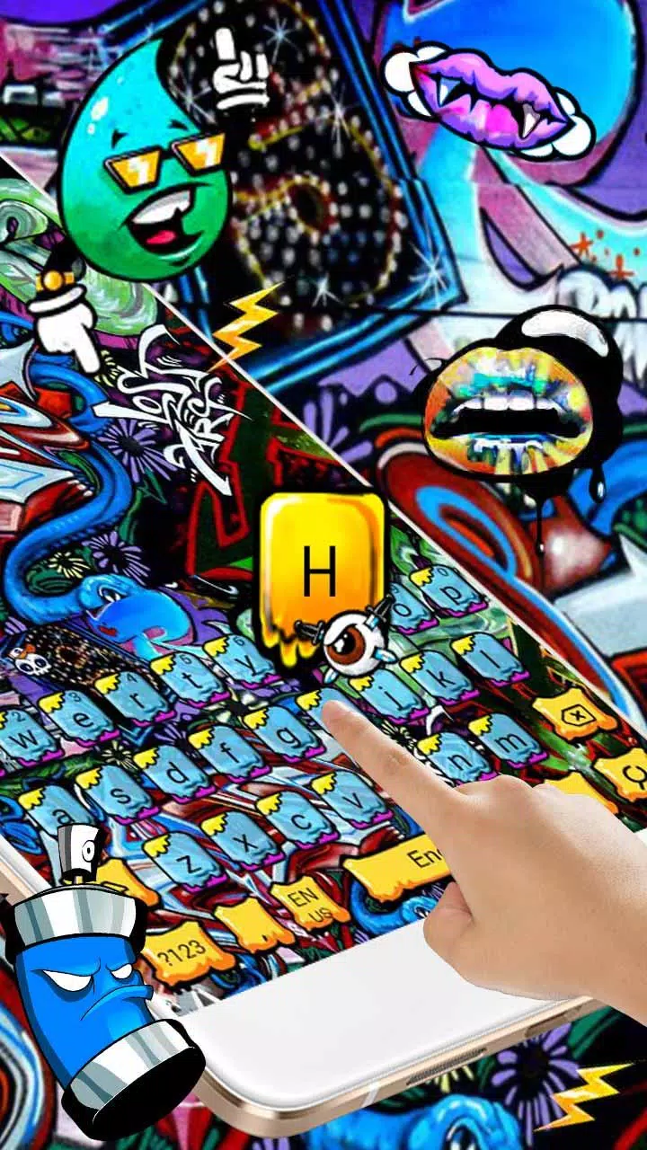Tema Keyboard Wall Graffiti - KibrisPDR