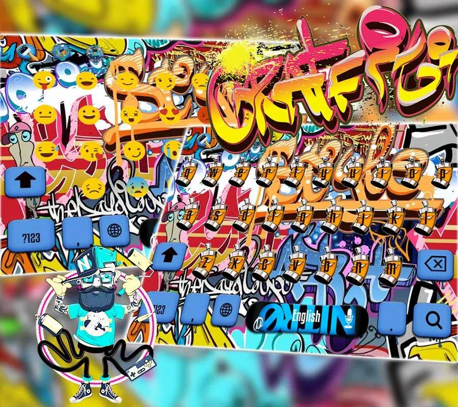 Detail Tema Keyboard Wall Graffiti Nomer 9