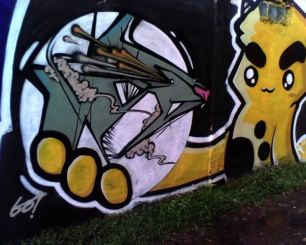 Detail The Ywllow Dinno Graffiti Nomer 16