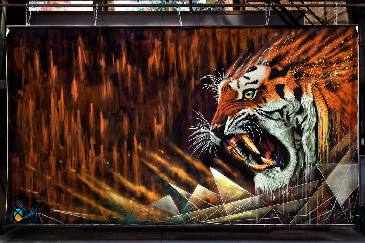 Detail Tiger Graffiti Art Nomer 23