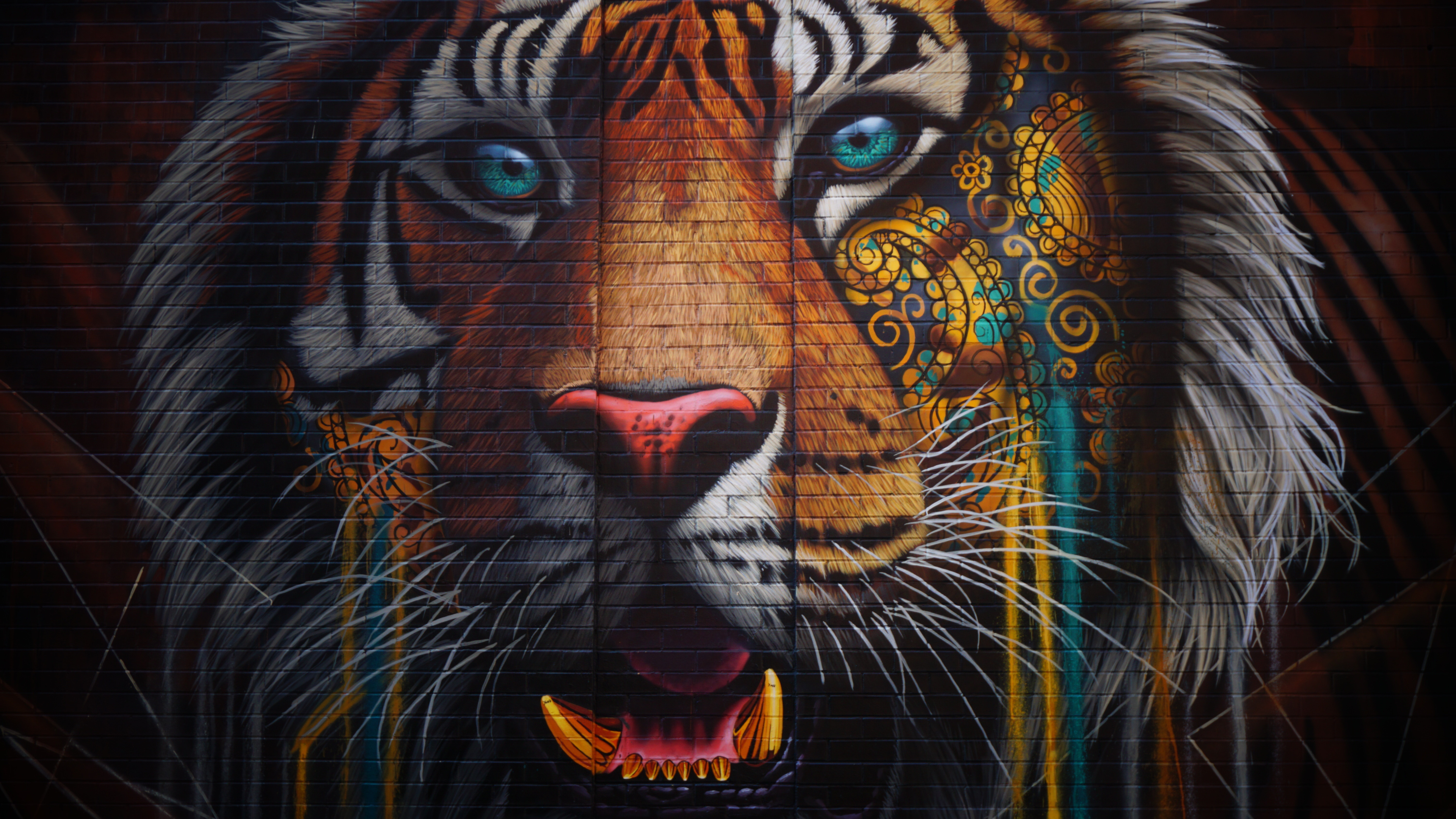 Detail Tiger Graffiti Art Nomer 30